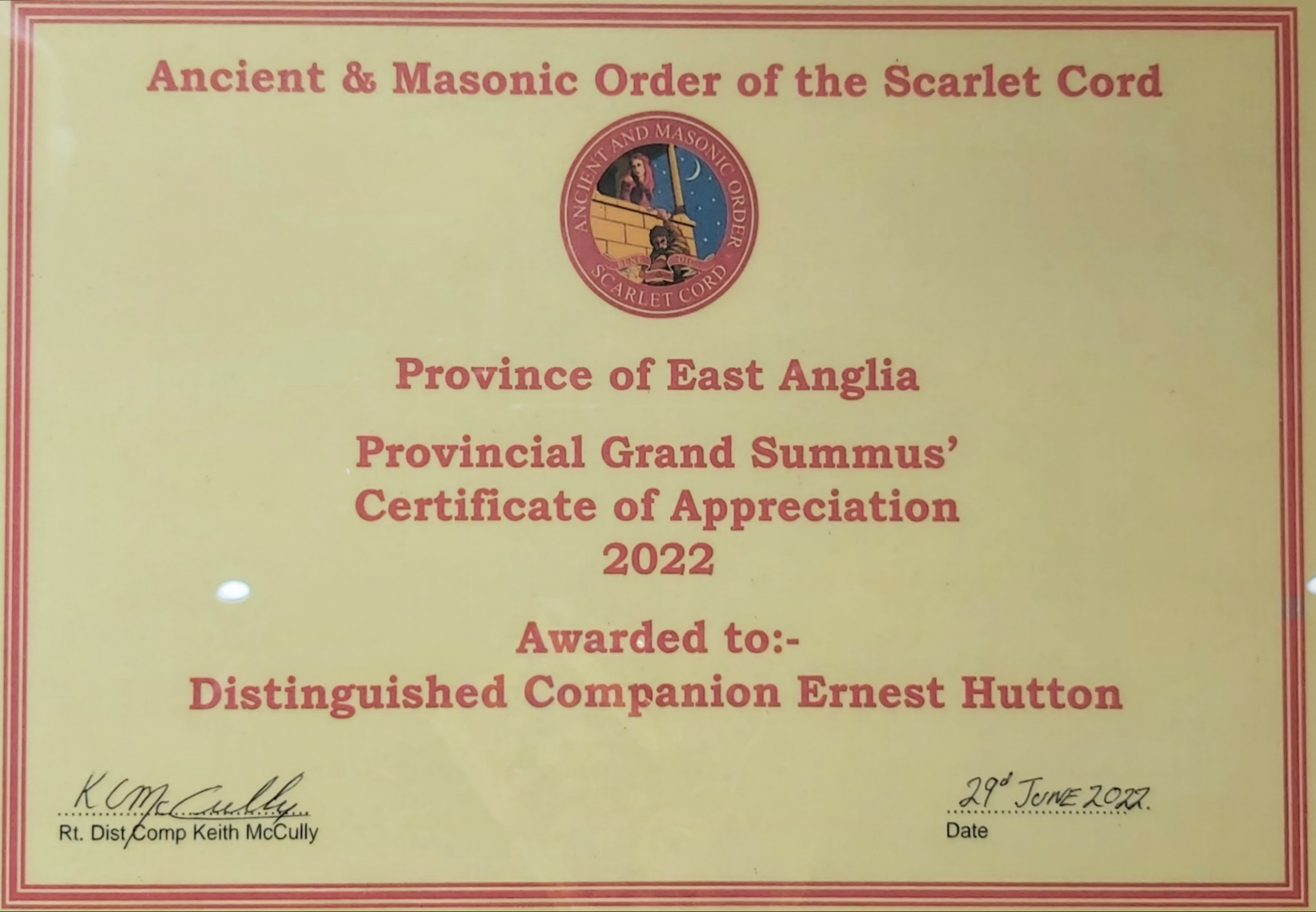 ErnestHuttonCertificate